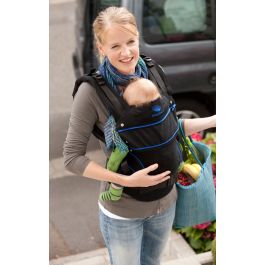 manduca baby toddler carrier Black Line Absolute Blue