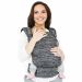 Mother front carries baby in Boba X Denim Rain Baby Carrier
