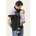 Love Radius Reversible Ring Sling Black/Lavender used by father to carry baby