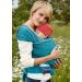 Manduca Sling Organic Cotton Baby Wrap in Ocean used by mommy with baby