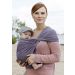 Manduca Sling Organic Cotton Baby Wrap in Slate used by women with baby in hip carry wrapping style