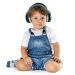 Boy using a Reer SilentGuard Baby Capsule Ear Muffs Blue