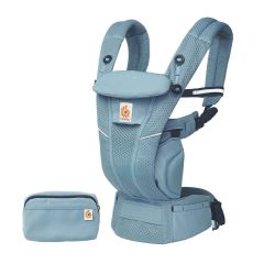 Ergobaby Omni Breeze Baby Carrier Slate Blue comes with matching waist pouch