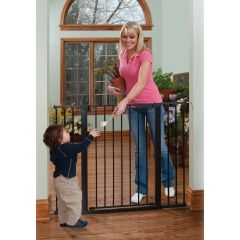 Kidco G1201 Auto Close Gateway Extra Tall Pressure Mounted Safety Gate Black used a doorway