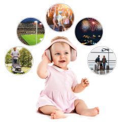 Reer SilentGuard Baby Capsule Ear Muffs Rose protects baby's hearing in many occasions