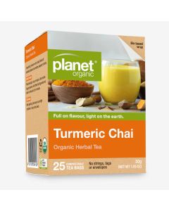 Planet Organic Turmeric Chai Herbal Tea Blend (25 bags)