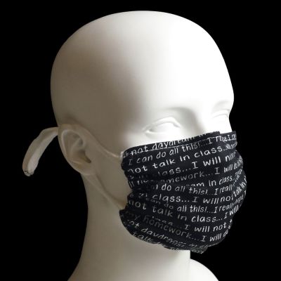 Breathe Healthy Reusable Haze Mask Chalkboard Words - Child Size