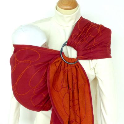 DidySling Ellipses Red Woven Wrap Conversion Ring Sling