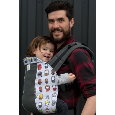 Kinderpack Carrier Force Friends with Koolnit used by daddy to front carry his daughter