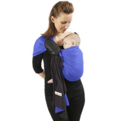 Love Radius Reversible Ring Sling Charcoal Grey/Iris used by mother to sling sleeping baby