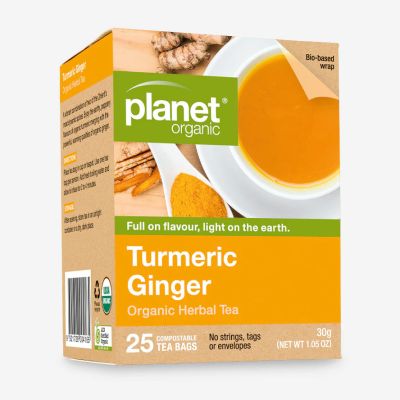 Planet Organic Turmeric Ginger Herbal Tea Blend (25 bags)
