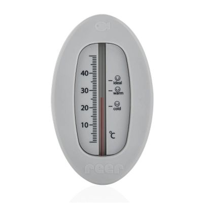 Reer Bath Thermometer Oval Gray Front View