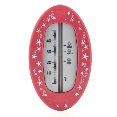 Reer Bath Thermometer Oval Berry Red Front View
