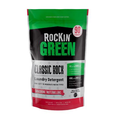 Rockin Green Classic Rock Laundry Detergent - Smashing Watermelons front view