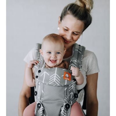 Toddler in a Tula Explore Coast Land before Tula Baby Carrier front facing
