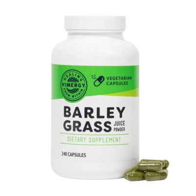 Vimergy Barley Grass Juice Powder 240 Capsules Front View