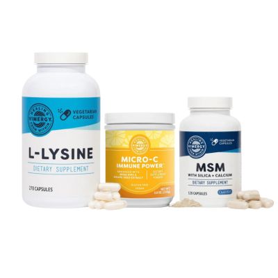 Vimergy Value Bundle Skin Vitality Kit with L-Lysine, MSM with Silica and Micro C Power