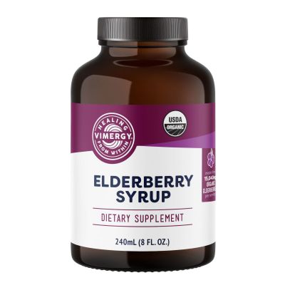 Vimergy Organic Elderberry Syrup 240mL front view