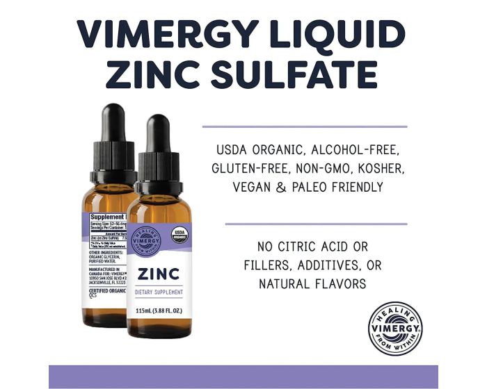 Vimergy Organic Zinc Sulfate Overview