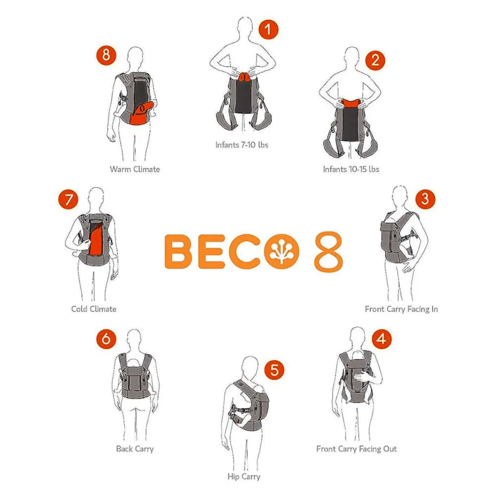 Beco 8 Baby Carrier Black Charcoal