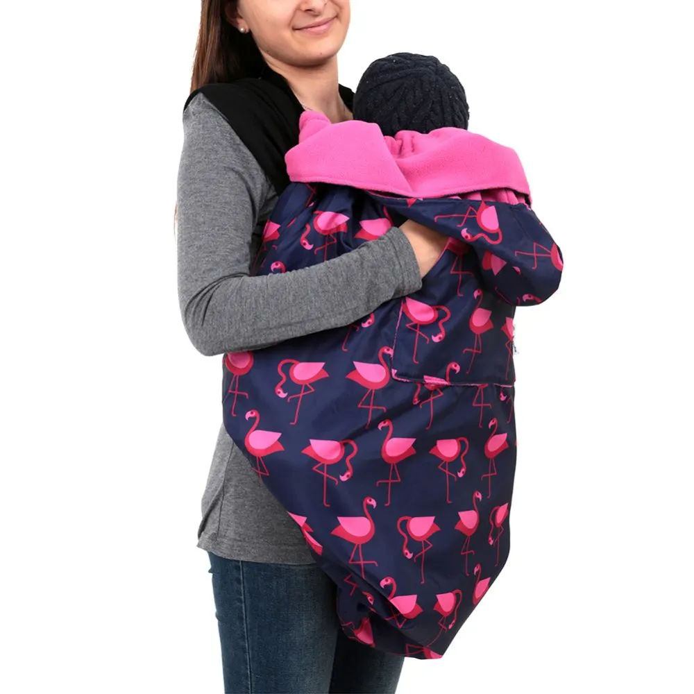 Bundle Bean Babywearing Waterproof Fleece Travel Cover Flamingo