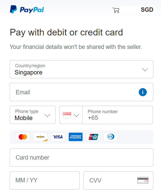 Credit and Debit Card payment using Paypal