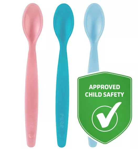 Nûby Couverts - Thermal Spoons with Soft TPE Edge, 4+ months, Random Colour 
