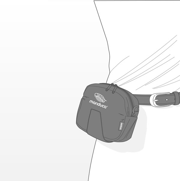 Manduca Carrier Belt Pouch use on a regular waist belt 